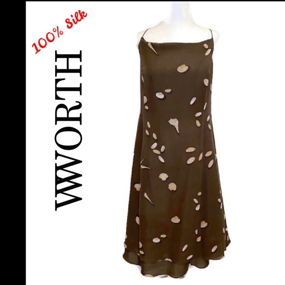 Worth Dresses & Skirts - WORTH Size 14 💯 Silk Beach Shell Dress with Scarf